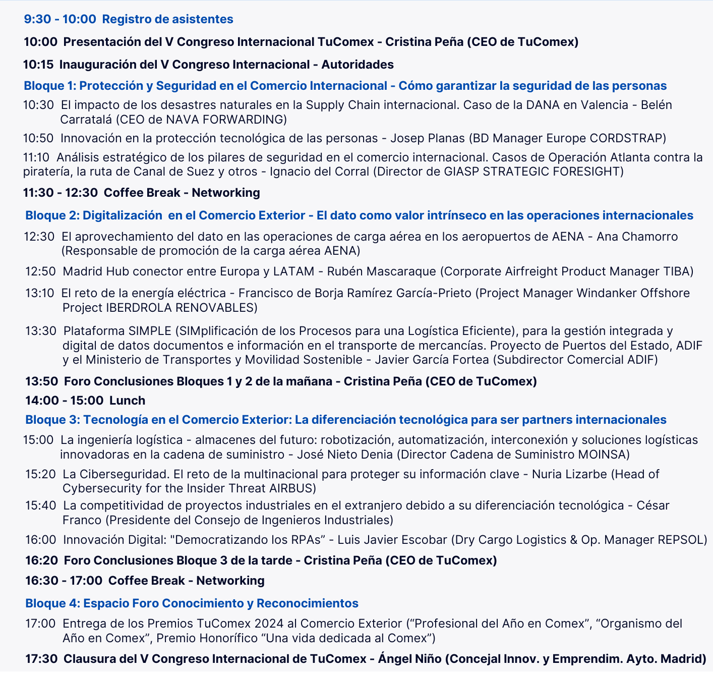 PROGRAMA V CONGRESO INTERNACIONAL TUCOMEX PONENCIAS V CONGRESO TUCOMEX 2025