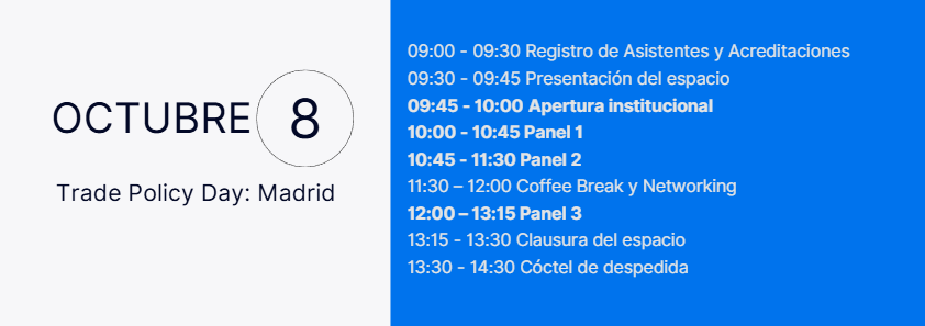 TRADE POLICY DAY MADRID - PROGRAMA Rev1 PROGRAMA V CONGRESO INTERNACIONAL TUCOMEX (CONGRESO + SALÓN)